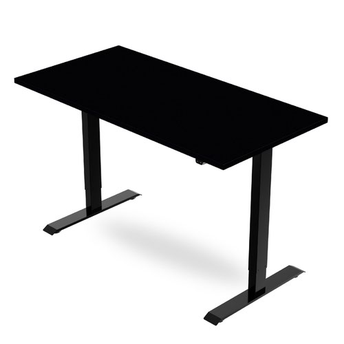 R700 Sit-Stand Desk 1200 x 800mm - Black Frame with Black Top