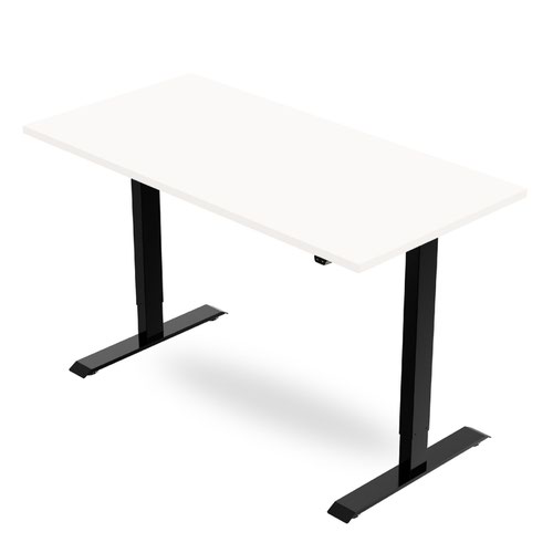 R700 Sit-Stand Desk 1200 x 600mm - Black Frame with White Top