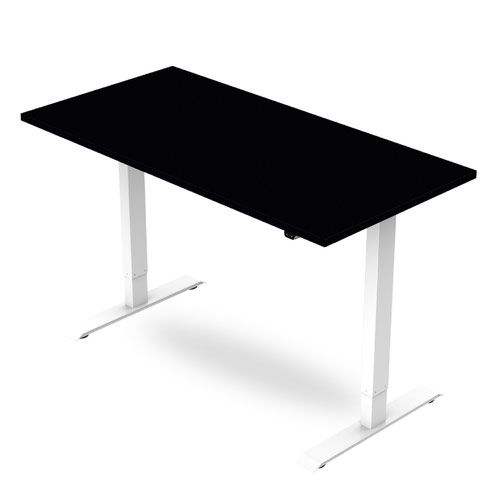 R700 Sit-Stand Desk 1400 x 600mm - White Frame with Black Top