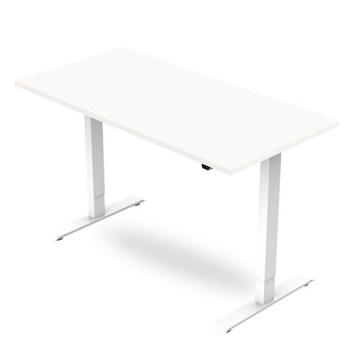 R700 Sit-Stand Desk 1200 x 600mm - White Frame with White Top