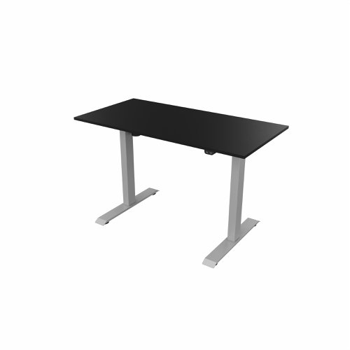R700 Sit Stand Desk Silver Frame 1200x600mm Black top