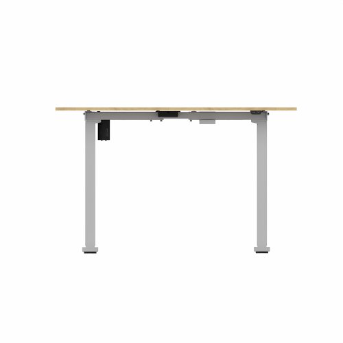 R700 Sit Stand Desk Silver Frame 1200x600mm Oak top