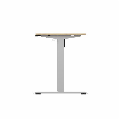 R700 Sit Stand Desk Silver Frame 1200x600mm Oak top
