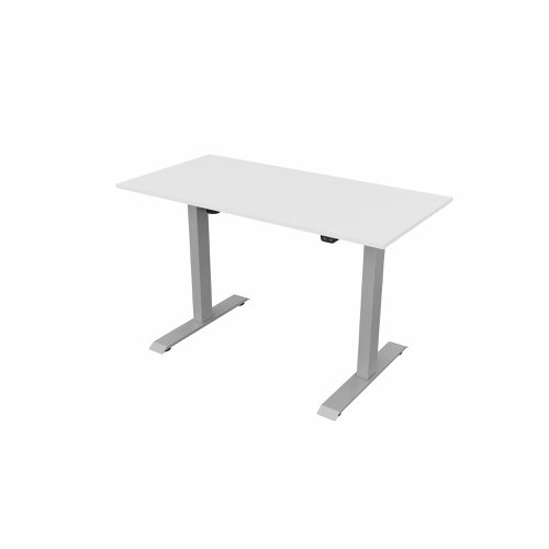 R700 Sit Stand Desk Silver Frame 1200x600mm White top