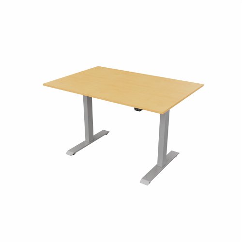 R700 Sit Stand Desk Silver Frame 1200x800mm Beech top
