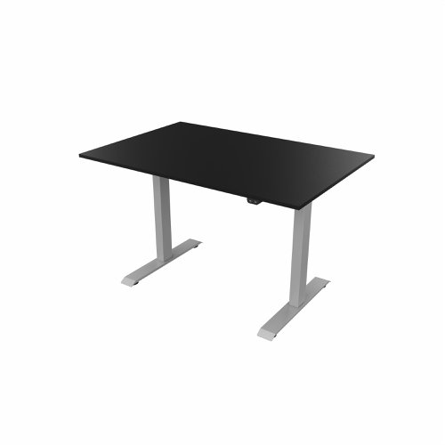 R700 Sit Stand Desk Silver Frame 1200x800mm Black top
