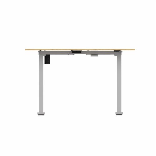 R700 Sit Stand Desk Silver Frame 1200x800mm Oak top