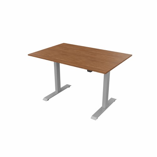 R700 Sit Stand Desk Silver Frame 1200x800mm Walnut top