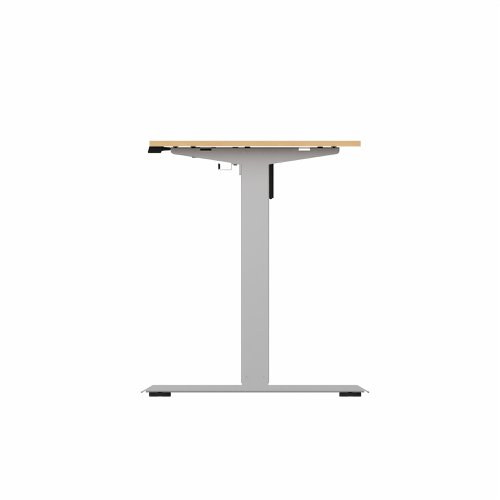 R700 Sit Stand Desk Silver Frame 1400x600mm Beech top