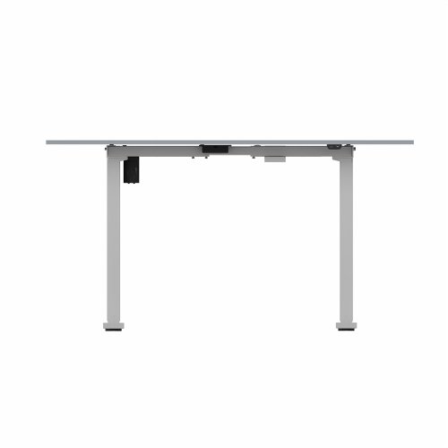 R700 Sit Stand Desk Silver Frame 1400x600mm Grey top