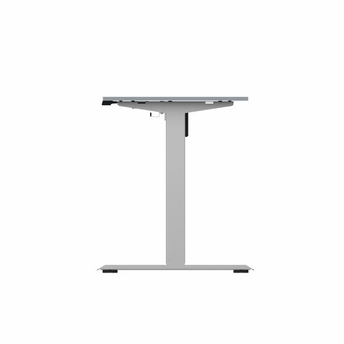 R700 Sit Stand Desk Silver Frame 1400x600mm Grey top