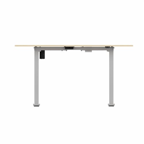 R700 Sit Stand Desk Silver Frame 1400x600mm Maple top