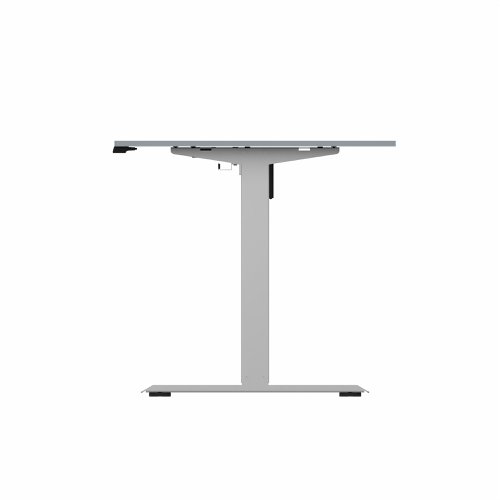 R700 Sit Stand Desk Silver Frame 1400x800mm Grey top