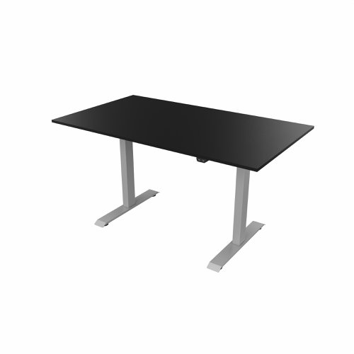 R700 Sit Stand Desk Silver Frame 1400x800mm Black top