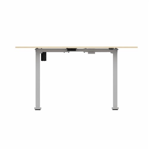 R700 Sit Stand Desk Silver Frame 1400x800mm Maple top