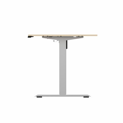 R700 Sit Stand Desk Silver Frame 1400x800mm Maple top