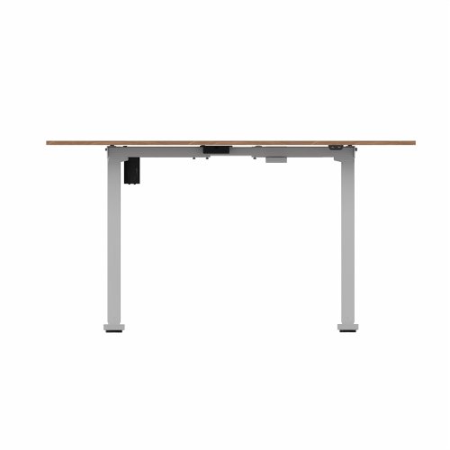 R700 Sit Stand Desk Silver Frame 1400x800mm Walnut top