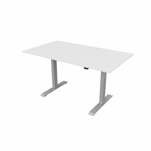 R700 Sit Stand Desk Silver Frame 1400x800mm White top