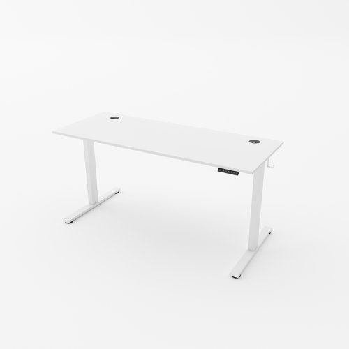 R750 Sit Stand Desk 985x800mm White Leg, White Top