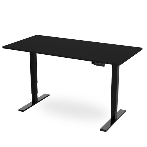 R800 Sit-Stand Desk 1200 x 800mm - Black Frame with Black Top