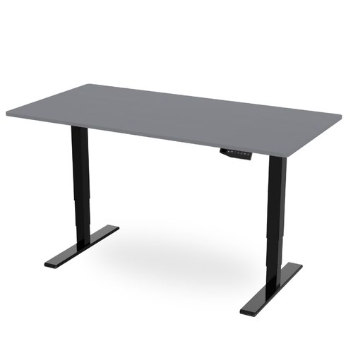 R800 Sit-Stand Desk 1200 x 600mm - Black Frame with Grey Top