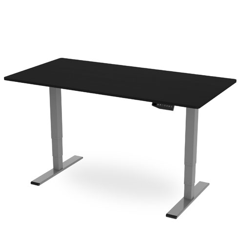 R800 Sit-Stand Desk 1400 x 800mm - Silver Frame with Black Top