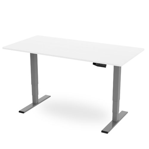 R800 Sit-Stand Desk 1200 x 800mm - Silver Frame with White Top