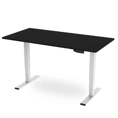R800 Sit-Stand Desk 1200 x 800mm - White Frame with Black Top