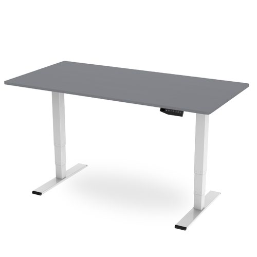 R800 Sit-Stand Desk 1200 x 600mm - White Frame with Grey Top