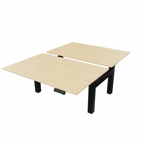 R802X Dual Sit Stand Black Frame 1200x800mm Maple top