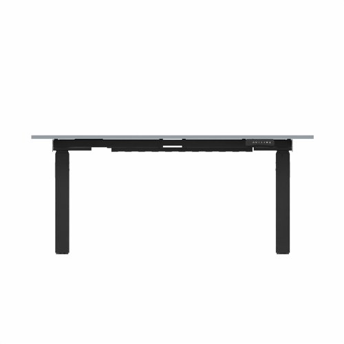 R802X Dual Sit Stand Black Frame 1400x800mm Grey top