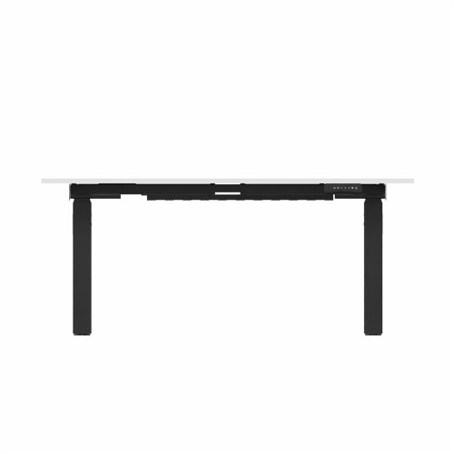 R802X Dual Sit Stand Black Frame 1400x800mm White top