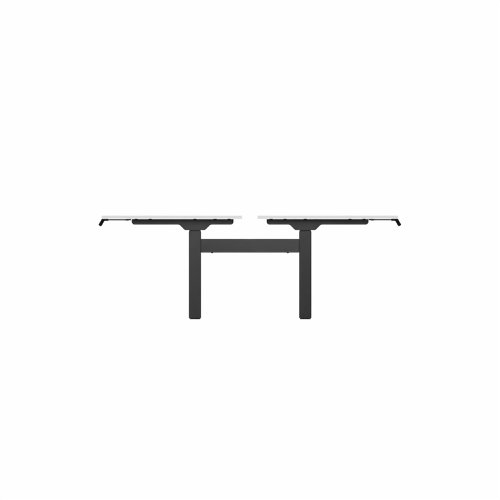R802X Dual Sit Stand Black Frame 1400x800mm White top