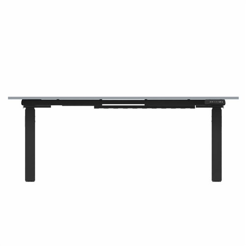 R802X Dual Sit Stand Black Frame 1600x800mm Grey top