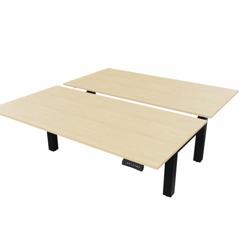 R802X Dual Sit Stand Black Frame 1600x800mm Maple top
