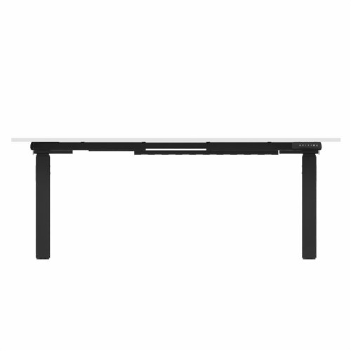 R802X Dual Sit Stand Black Frame 1600x800mm White top