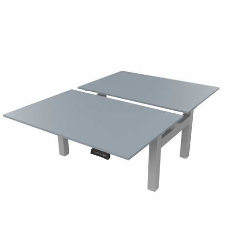 R802X Dual Sit Stand Silver Frame 1200x800mm Grey top