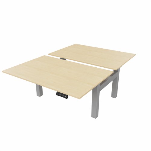 R802X Dual Sit Stand Silver Frame 1200x800mm Maple top