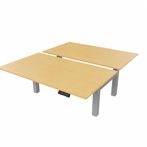 R802X Dual Sit Stand Silver Frame 1400x800mm Beech top
