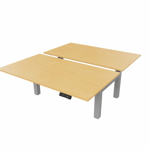 R802X Dual Sit Stand Silver Frame 1400x800mm Maple top