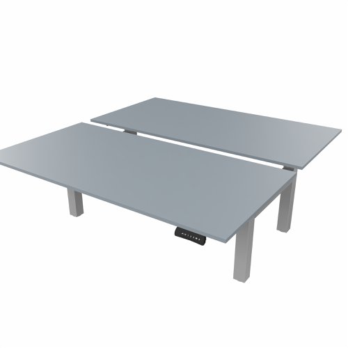 R802X Dual Sit Stand Silver Frame 1600x800mm Grey top