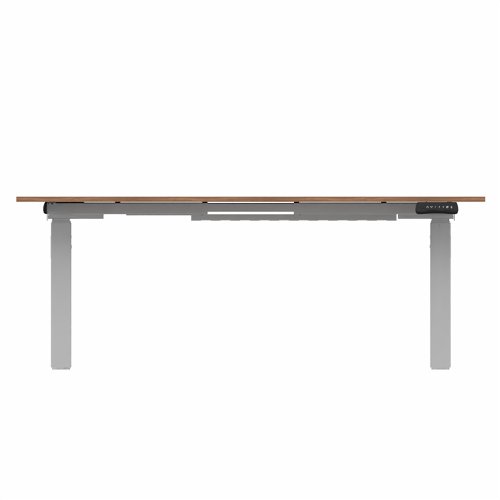 R802X Dual Sit Stand Silver Frame 1600x800mm Walnut top