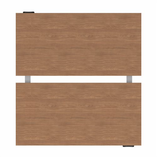 R802X Dual Sit Stand Silver Frame 1600x800mm Walnut top