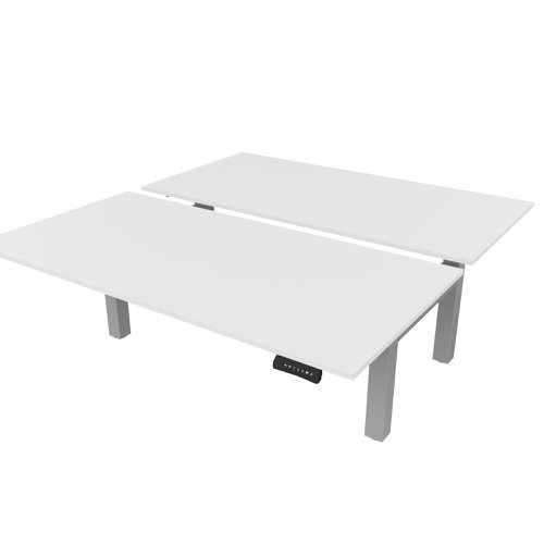 R802X Dual Sit Stand Silver Frame 1600x800mm White top