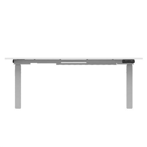 R802X Dual Sit Stand Silver Frame 1600x800mm White top