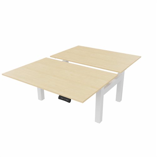 R802X Dual Sit Stand White Frame 1200x800mm Maple top