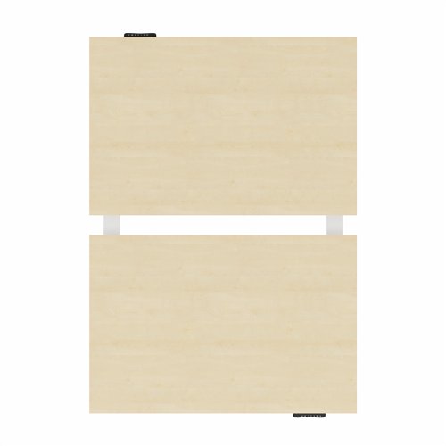R802X Dual Sit Stand White Frame 1200x800mm Maple top