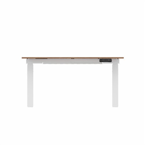 R802X Dual Sit Stand White Frame 1200x800mm Walnut top