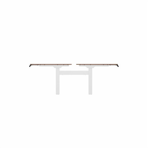 R802X Dual Sit Stand White Frame 1200x800mm Walnut top