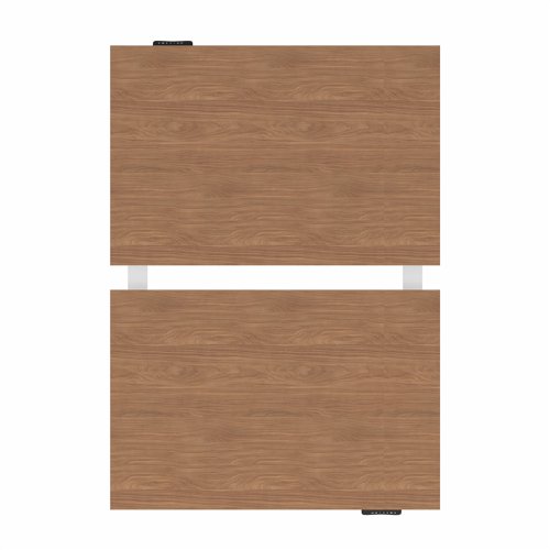 R802X Dual Sit Stand White Frame 1200x800mm Walnut top
